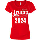 🔥 Trump 2024 Women's T Shirt Keep America Great President Donald USA Republican