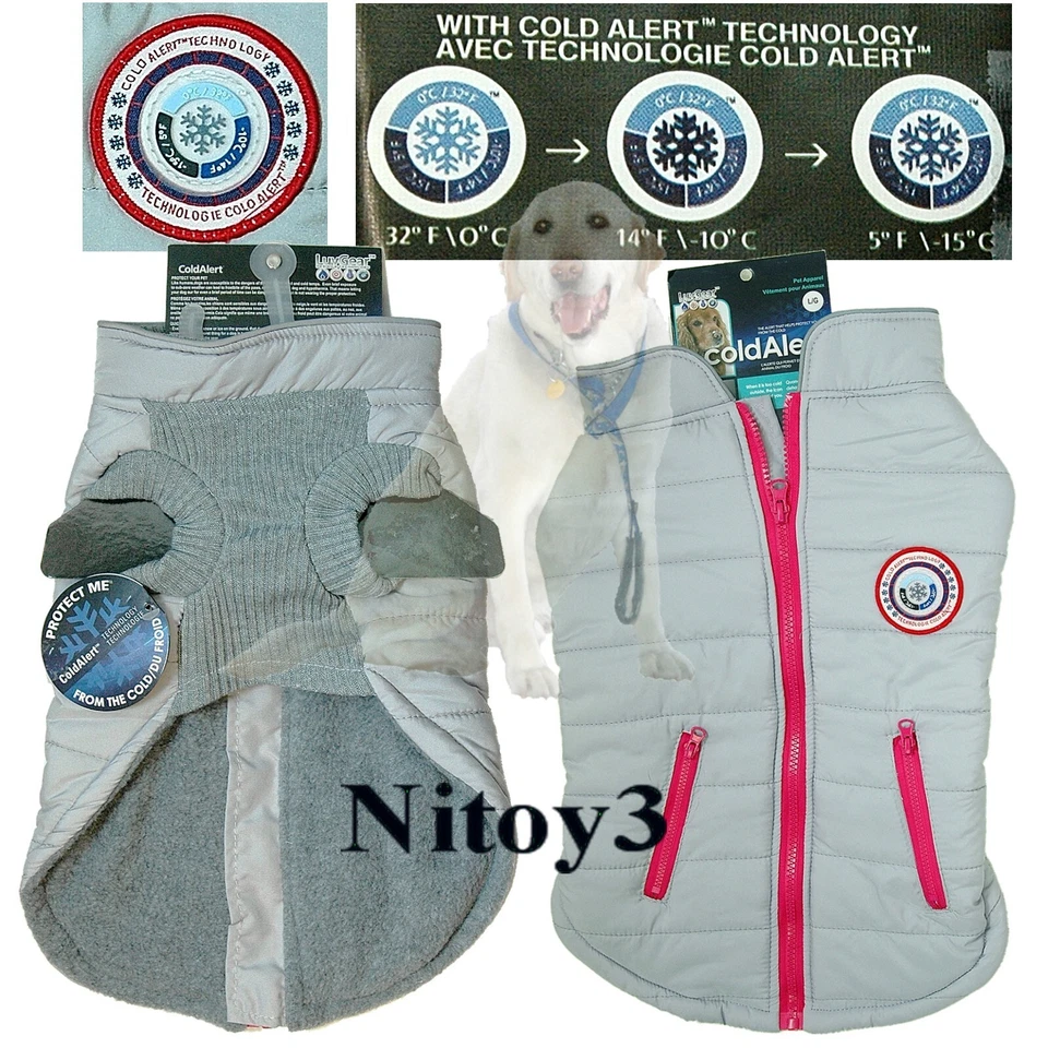 Luv Gear Puffy Dog Coat Jacket-ColdAlert® Patch-Repel Moisture SM Chest: 17-21" - Image 1 of 1