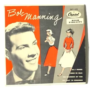 BOB MANNING EP 45 RPM All I Desire Venus De Milo More Capitol EAP 1-279 - Imagen 1 de 4