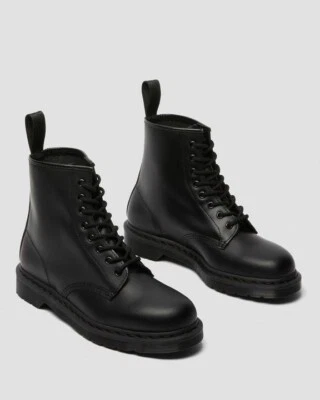 Botas de Combate Dr. Martens 1460 Mono 14353001 Unisex EE. UU. 7M-8W Cuero Negro PPQ23 Foto 1 de 4