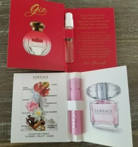 Versace Bright Crystal 1 mL/0.03 oz Spray Sample & Tocca Gia Sample - Picture 1 of 2