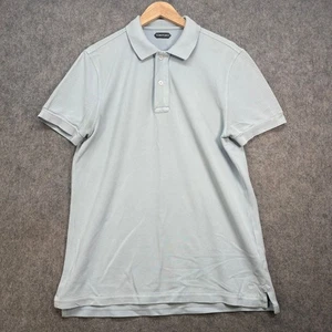 Camisa Polo Tom Ford Para Hombre Talla UK M Azul Claro 100% Algodón Tenis Piquet Diseñador - Imagen 1 de 10