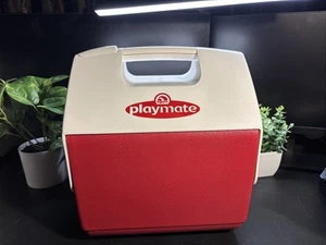 Vtg 1990s Playmate By Igloo Cooler RedWhite Ice Chest Large Size 16qt LunchPail - Picture 1 of 4