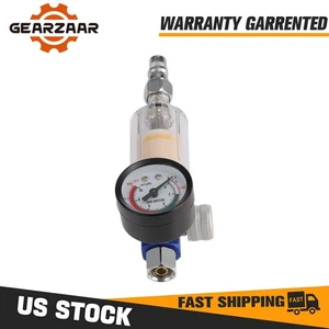 1/4" Spray Gun Air Regulator Gauge Air Pressure Regulator Paint Gun Filter USA - Foto 1 di 5