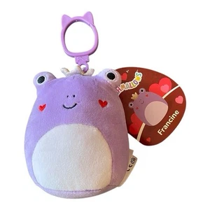 Squishmallows 3” Francine Purple Frog Keychain Plush NEW Valentine’s Edition - Picture 1 of 5