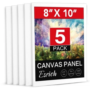 ESRICH Leinwandtafeln zum Bemalen, 5er Pack Leinwände zum Bemalen 8x10 Baumwolle - Bild 1 von 6