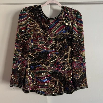 Blusa vintage Escada con cuentas/lentejuelas Foto 1 de 4