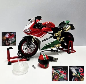 1:9 Diecast Motorcycle Alloy Model DUCATI Panigale - Start Engine Rev Horn Smoke - Picture 1 of 16