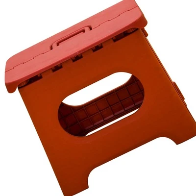 (Vintage Red)Folding Step Stool Portable Strong Space Saving Plastic - Image 1 of 4