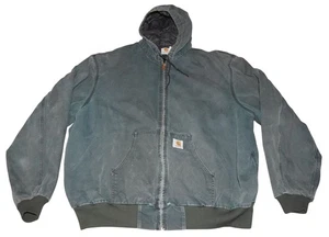 Vintage Carhartt Jacket Green Canvas Quilted Union Made 90s USA JQ296 Men's 3XL - Picture 1 of 11