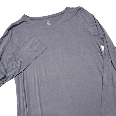 Top túnica fluida Aerie OFFLINE manga larga XL azul gris atletismo confort delgado Foto 1 de 4