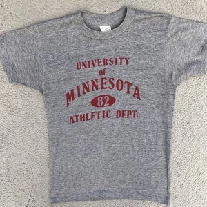 Vintage 1980s University of Minnesota Athletic Department T Shirt Sneakers Tag - Picture 1 of 8
