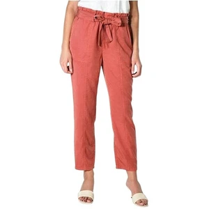 Paperbag Waist Pants Casual Drawstring Tapered Ankle Carrot Pants - Picture 1 of 8