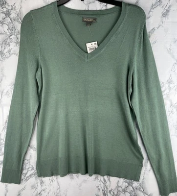 Suéter Style & Co. Para Mujer XS Cuello en V Tomillo Fresco Foto 1 de 4