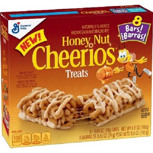 Honey Nut Cheerios Breakfast Cereal Treat Bars 8 Count 6.8oz Carton