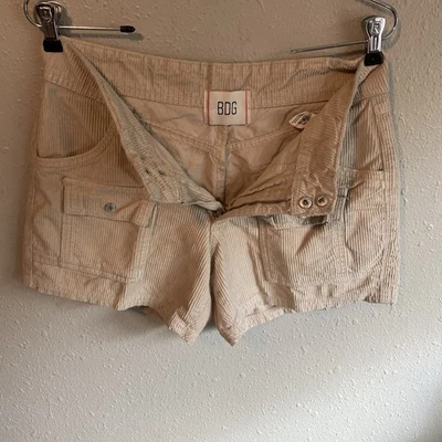 Urban Outfitters BDG Zoey Low Rise Corduroy Cargo Shorts Beige Size 4 - Image 1 of 4