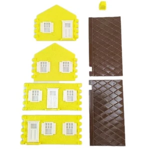 O Scale Plasticville Cottage White Yellow Brown Roof Random Parts Building Craft - Picture 1 of 7