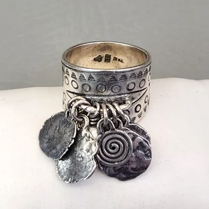 Silpada Sterling Silber Ring R1902 Ethno Cha Cha Baumeln 925 Heavy Wide 8 - Bild 1 von 9