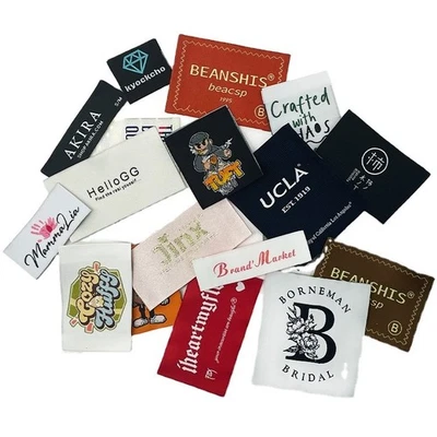 1000 etiquetas de ropa tejidas personalizadas tela algodón etiqueta con nombre etiqueta con logotipo tejida personalizada Foto 1 de 4