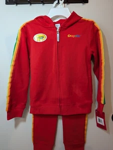 Crayola 2 PC Set Kids Clothes Hoodie And Pants Size 7 LG RED New! Boys/Girls - Picture 1 of 21