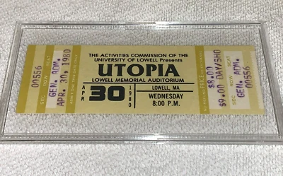 UTOPIA TODD RUNDGREN 1980 VINTAGE SIN USAR BOLETO DE CONCIERTO GIRA LOWELL MEMORIAL EE. UU. Foto 1 de 4