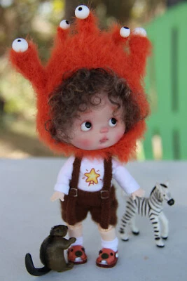 独一无二 BJD 男宝宝娃娃 5.5 英寸,Ob11,Obitsu 1/12 ~ 迷你 BJD ~ 5.5 ~ 佛罗里达 — 第 1/4 张图片