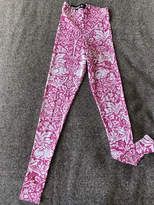 BLACK MILK NWT XS Art Nouveau Rabbit And bird William Morris Pink White legging - Image 1 of 4