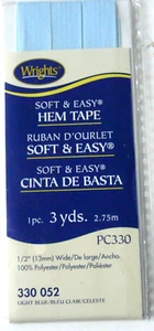 NEW SEALED Wrights 305 052 Hem Tape 1/2”x 3yds Light Blue PC330 - Picture 1 of 4