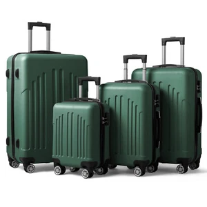 Curved Vertical Stripe 4-in-1 Trolley Case Retro Green - Picture 1 of 17