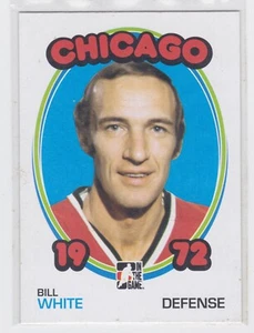 09/10 ITG...AÑO 1972 EN HOCKEY...BILL WHITE...ESPALDA EN BLANCO...# NNO...BLACKHAWKS - Imagen 1 de 2
