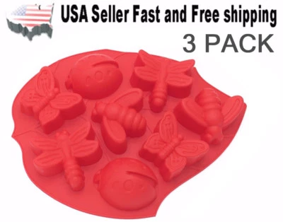 3-Pack 8 Cavity Butterfly Silicone Soap Mold for DIY Handmade Soap US Seller - Image 1 of 4