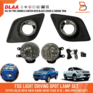 DOT Fog Lamp Spot Light For Toyota Hilux Revo Ute 15-20 Black Cover Chrome - Picture 1 of 12