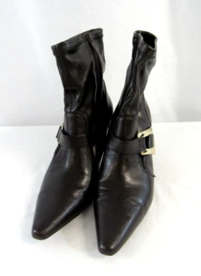 BCBGirls Botines Tacones Marrón Cremallera Lateral Hebilla Cruzada Para Mujer Foto 1 de 4