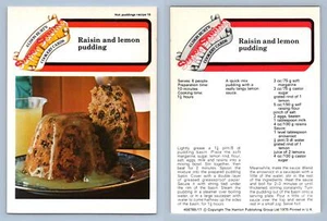 Raisin & Lemon Pudding #15 Puds - Alison Burts Super Saving Cookery Recipe Card - Picture 1 of 1