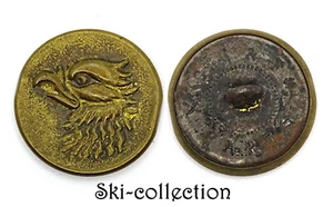 Antique Flush Button. Eagle Head. France, 19th-20th Century. 23 mm - Picture 1 of 1