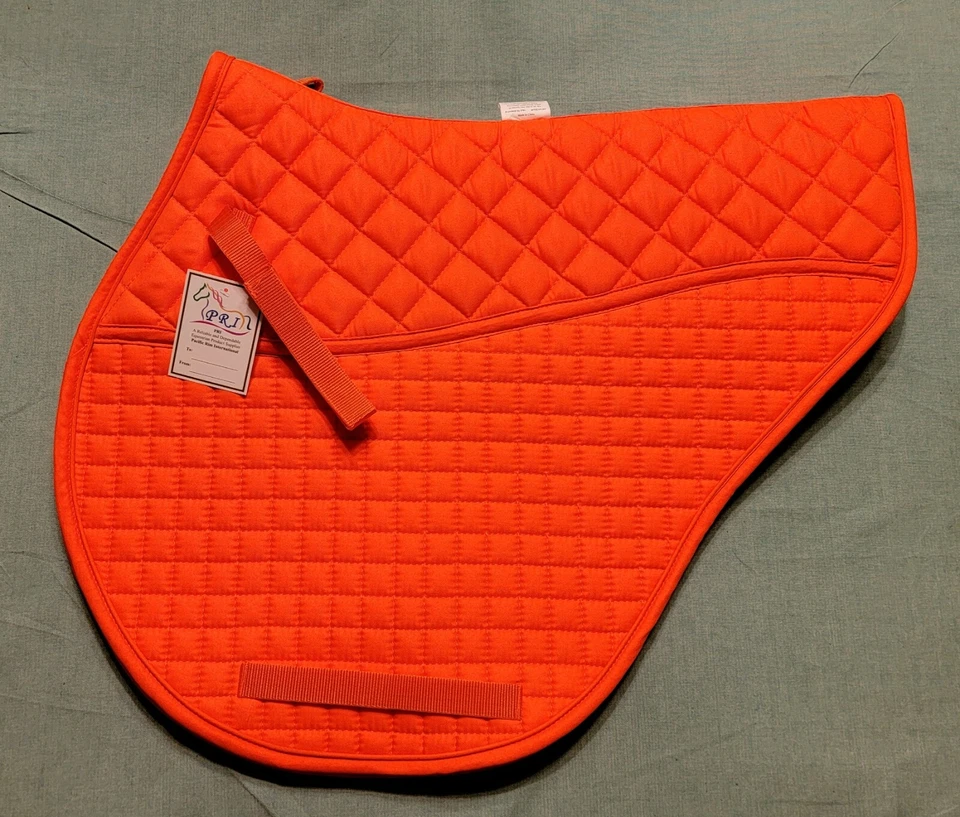 PRI PACIFIC RIM MEDIUM EVENTING QUILTED SADDLE PAD W/ EQUU-FELT (ORANGE)