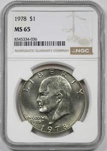 1978 $1 NGC MS 65 Eisenhower IKE Dollar - Picture 1 of 4