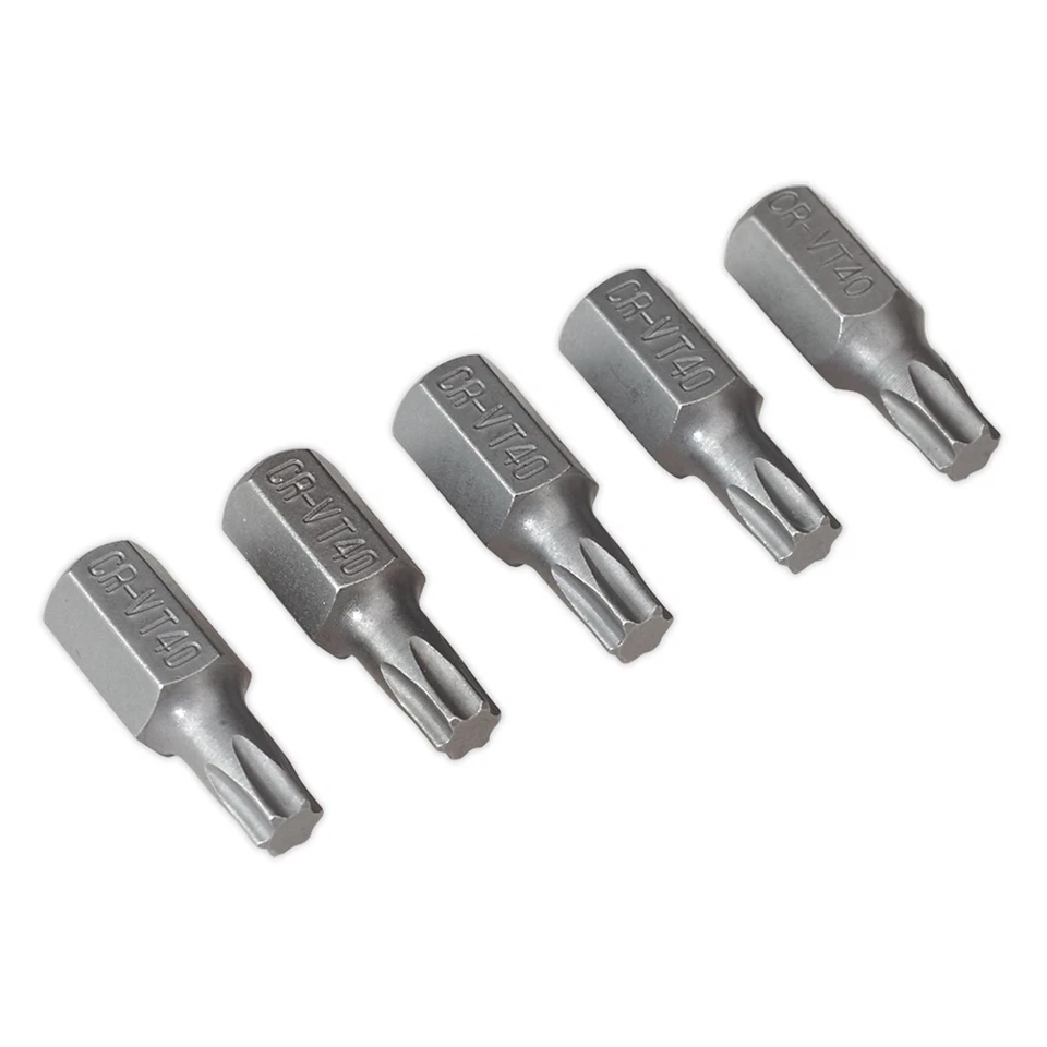 Sealey TRX-Star T40 Bit Short Pack of 5 Extra Strong Professional Bit Set TX40S5 - Image 1 of 4