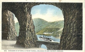 Postal de envío a través de ventanas en Mitchells Point Tunnel Columbia River Hiway Oregon - Imagen 1 de 2