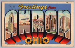 Postal saludos desde Akron, Ohio, carta grande - Imagen 1 de 2