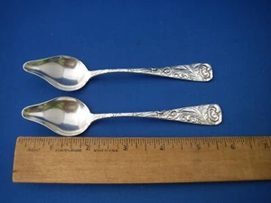 Rare PAIR Durgin SCROLL (1886) Pattern FRUIT SPOONS- 5 3/4 Inches-No Mono - Picture 1 of 5