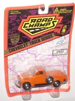 Camioneta Chevrolet Road Champs serie 1953 pick-up 3100 naranja vintage años 90 sin usar, en caja Foto 1 de 4
