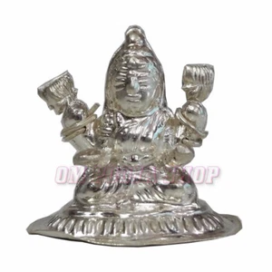 MahaLaxmi Statue in Pure Sterling Silver 925 Lakshmi Figurine Idol Om Pooja Shop - Picture 1 of 2