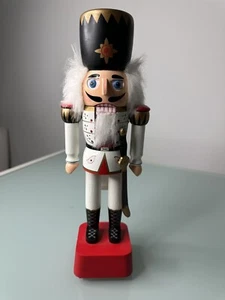 Wooden Nutcracker 12" Tall White Gold Christmas Decor Accent (a3-10) - Picture 1 of 11