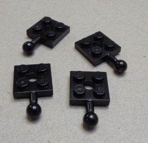 Lego 15456 6359224 Plate 2x2 with Tow ball W/Hole in Plate Black x4 - Picture 1 of 1