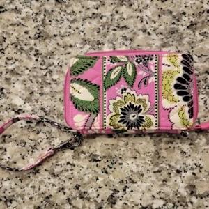 Vera Bradley Carry It All Priscilla Pink Wristlet Wallet  w/ Coin Pouch - Picture 1 of 8