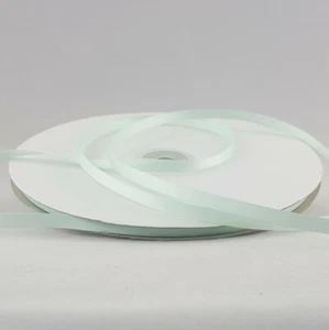 100 yardas de cinta satinada doble cara verde pastel 1/4" 1/4 pulgada x 100 yardas - Imagen 1 de 3