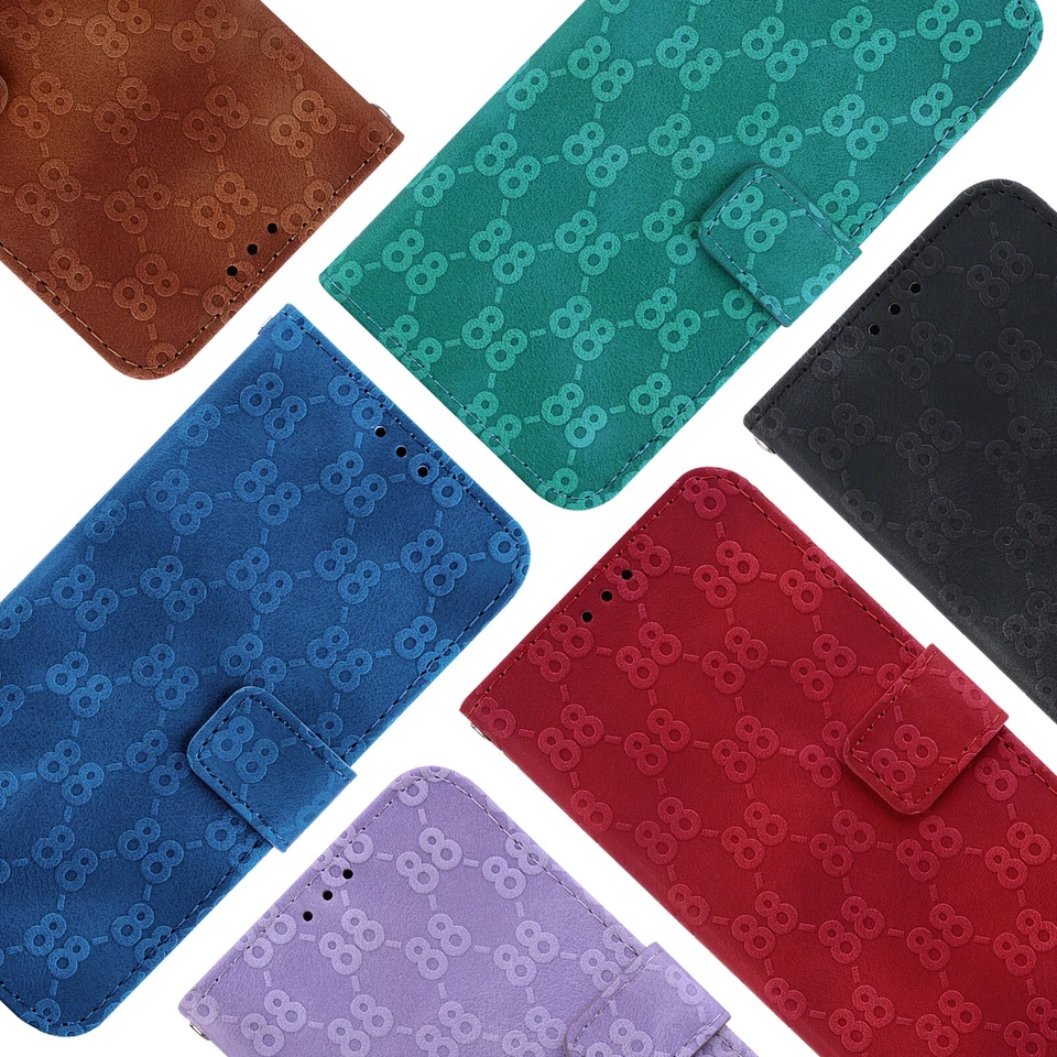 Phone Case For MOTO G24 G04 GFast G72 G62 G84 G23 G14 Leather Press Number Eight - Image 1 of 4