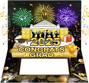 3D Pop-Up 2025 Graduation Cards with Envelope, Graduation Greeting Card with Lig - Picture 1 of 7