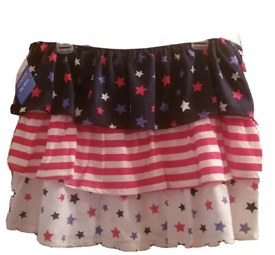 Patriotic Way to Celebrate Tier Skirt XXL 2x 18 SKIRT Red White Blue Girls 4th - Image 1 of 4